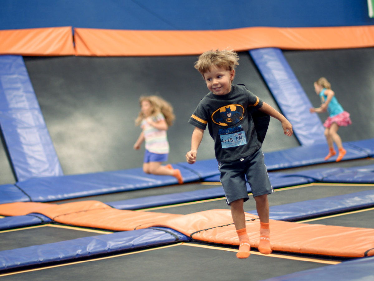 Parents! Work (or lounge) while the kids jump at Sky Zone Trampoline