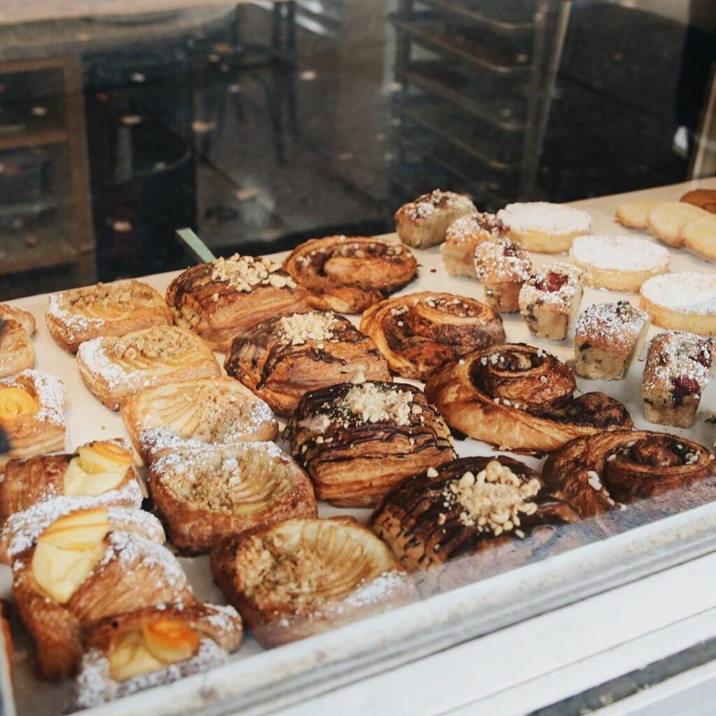Selection of pastries at Livia bakery 
