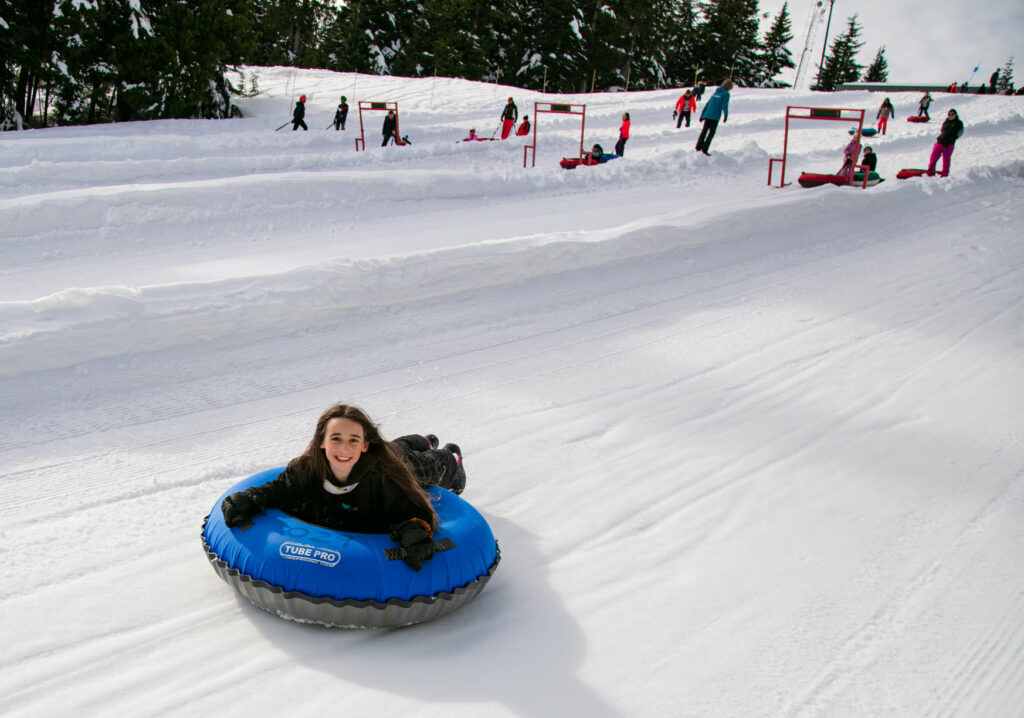Warning: Gnarly’s Tube Park at Cypress Mountain may result in using 80s surfer lingo – it’s totally sick! Photo credit: Cypress Mountain Resort Instagram