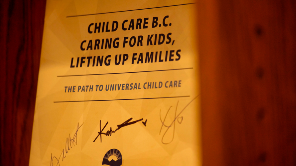 BC's Universal Child Care Plan
