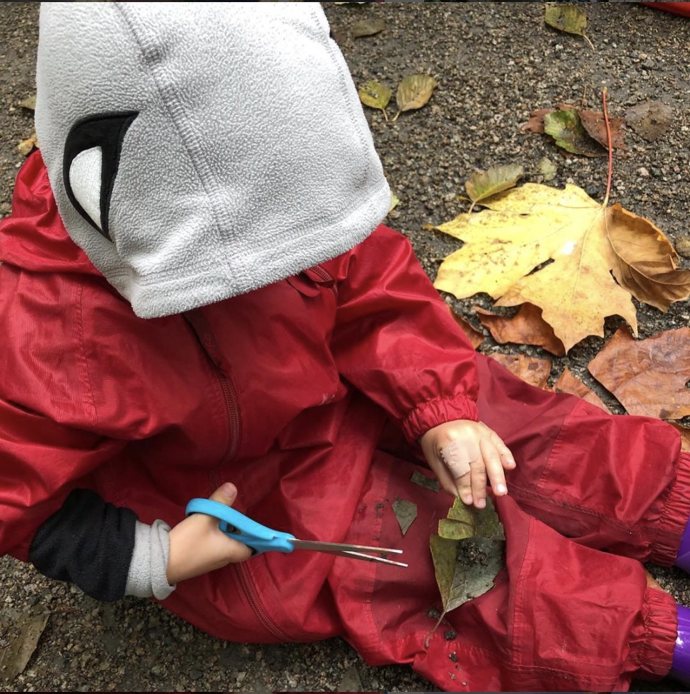 Cutting leaves at Woods & Waves