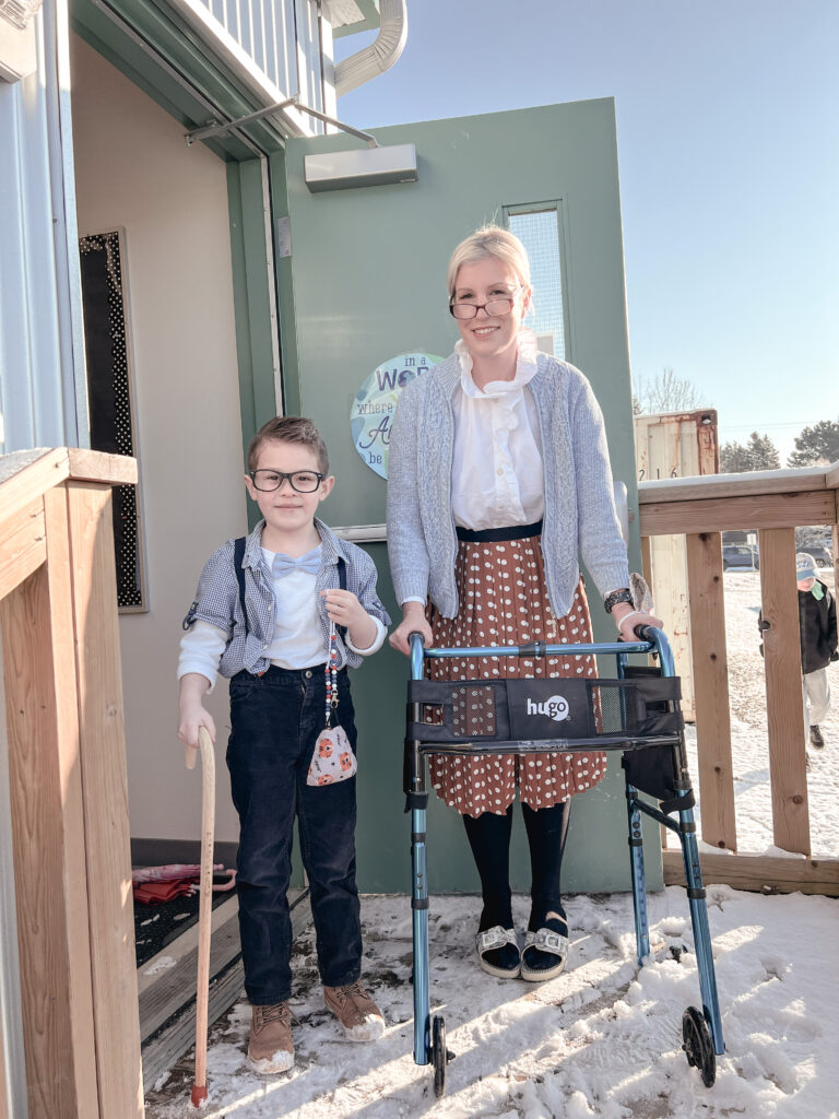Kindergarten student and teacher