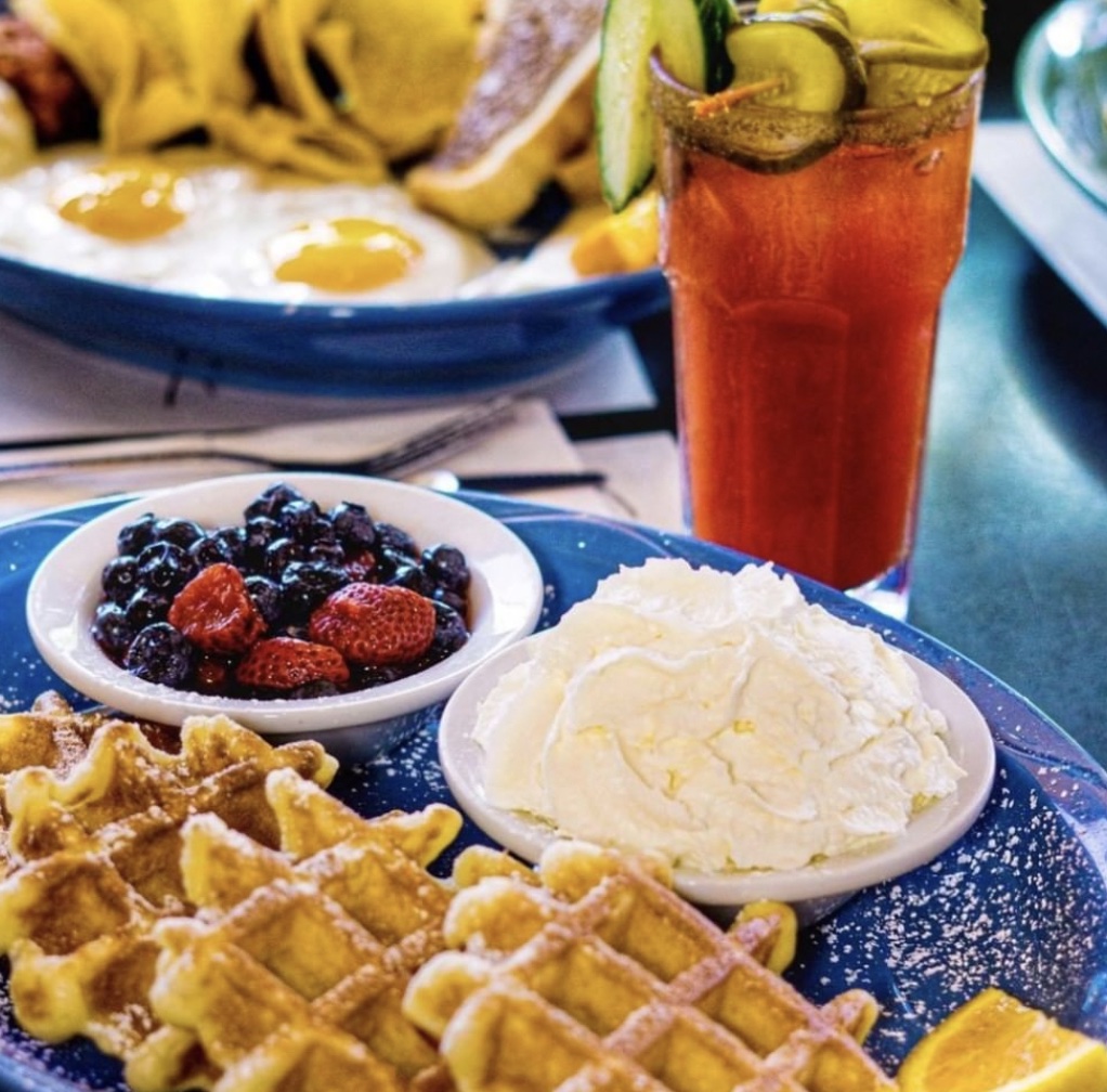 Waffles at Sophie's Cosmic Cafe.