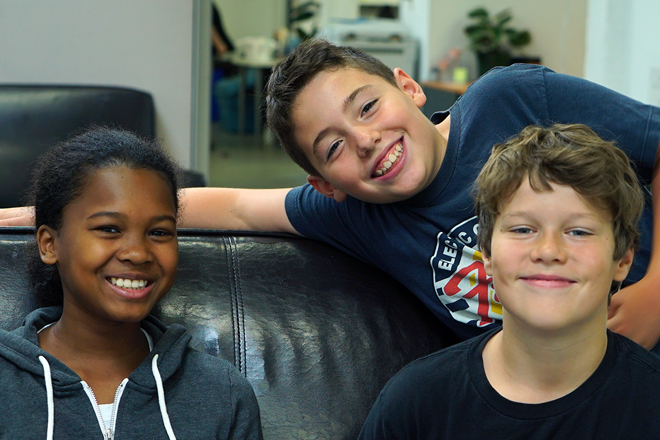 Kids at acting camp.
