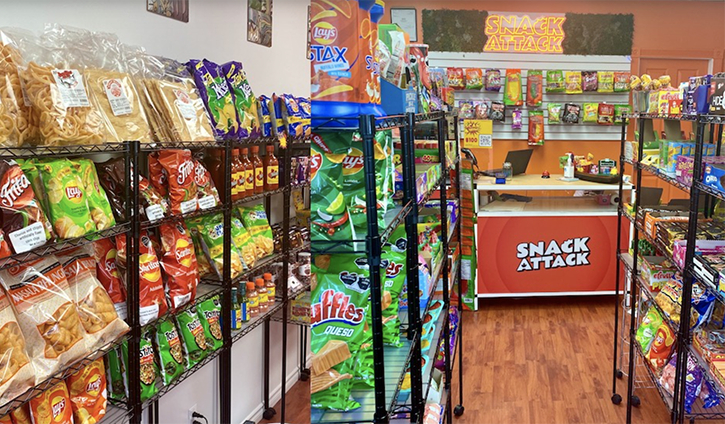 A photo of an aisles of chips and salty snacks at Snack Attack for Vancouver rare and exotic treats in Vancouver.