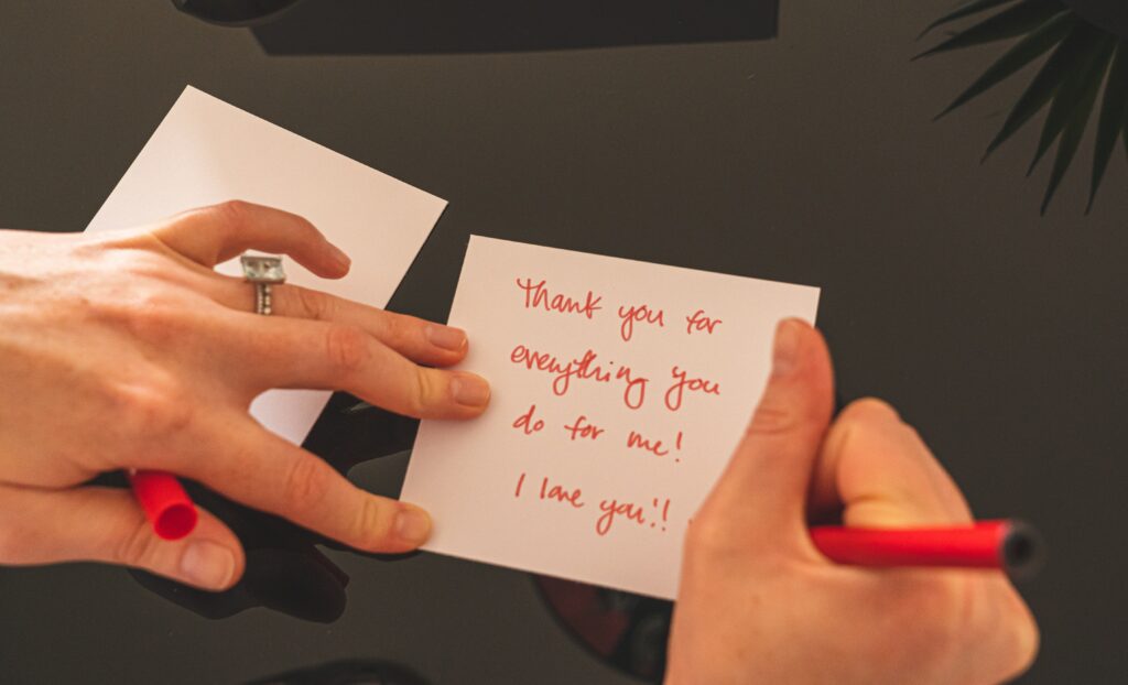 thank you note for gratitude on thanksgiving