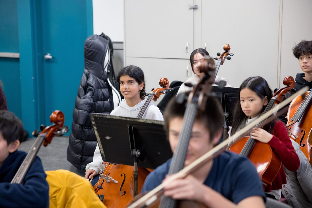 Students in the Junior Orchestra at a rehearsal at St. James Community Square