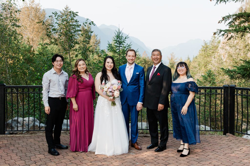 Anne Mok and her family on her daughter's wedding day