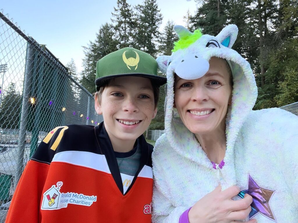 Amy Beeman and her son do a family fun run with the Big Fun Run Series.