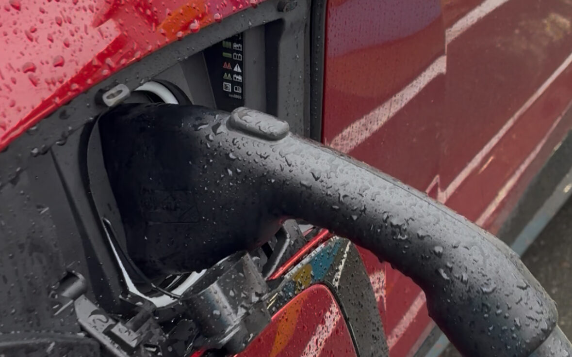 Electric Vehicle  showing how to plug in the Blazer EV