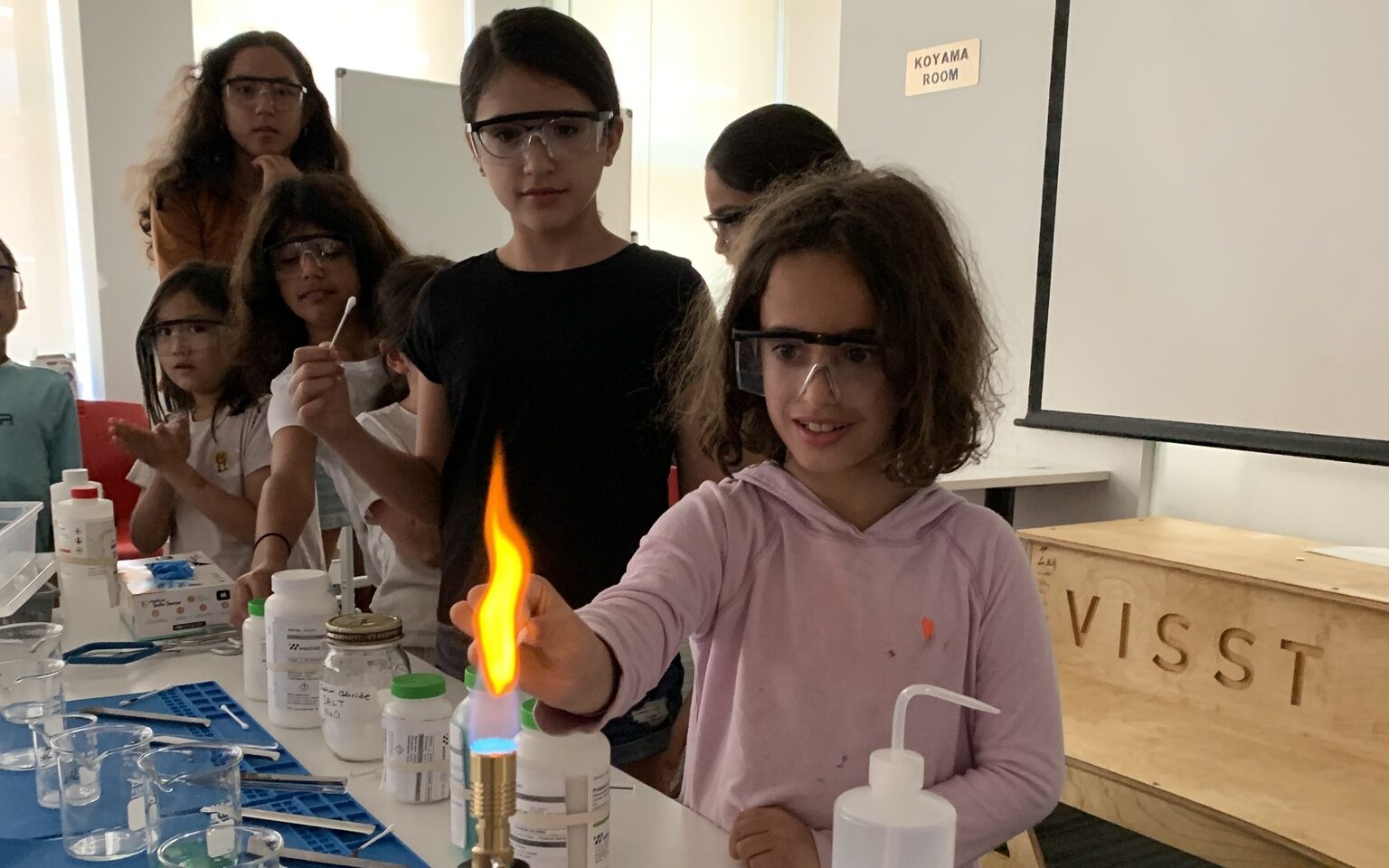 A group of students experimenting science at VISST